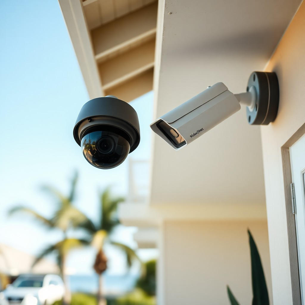 Locksmith Chick outdoor security cameras on-site in 30A, FL