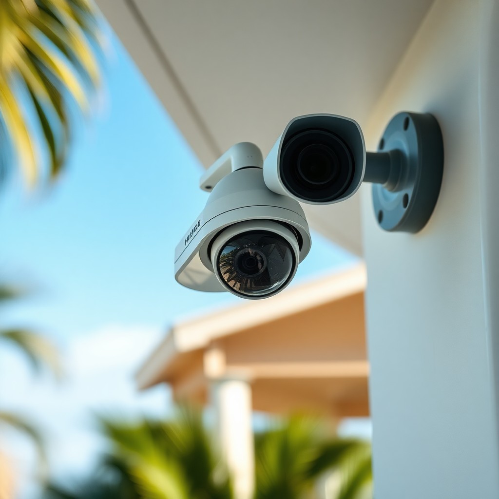 Locksmith Chick outdoor security cameras on-site in Blue Mountain Beach, FL