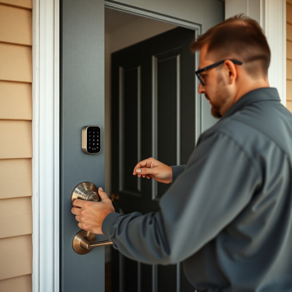 Locksmith Chick smart lock installation on-site in Blue Mountain Beach, FL