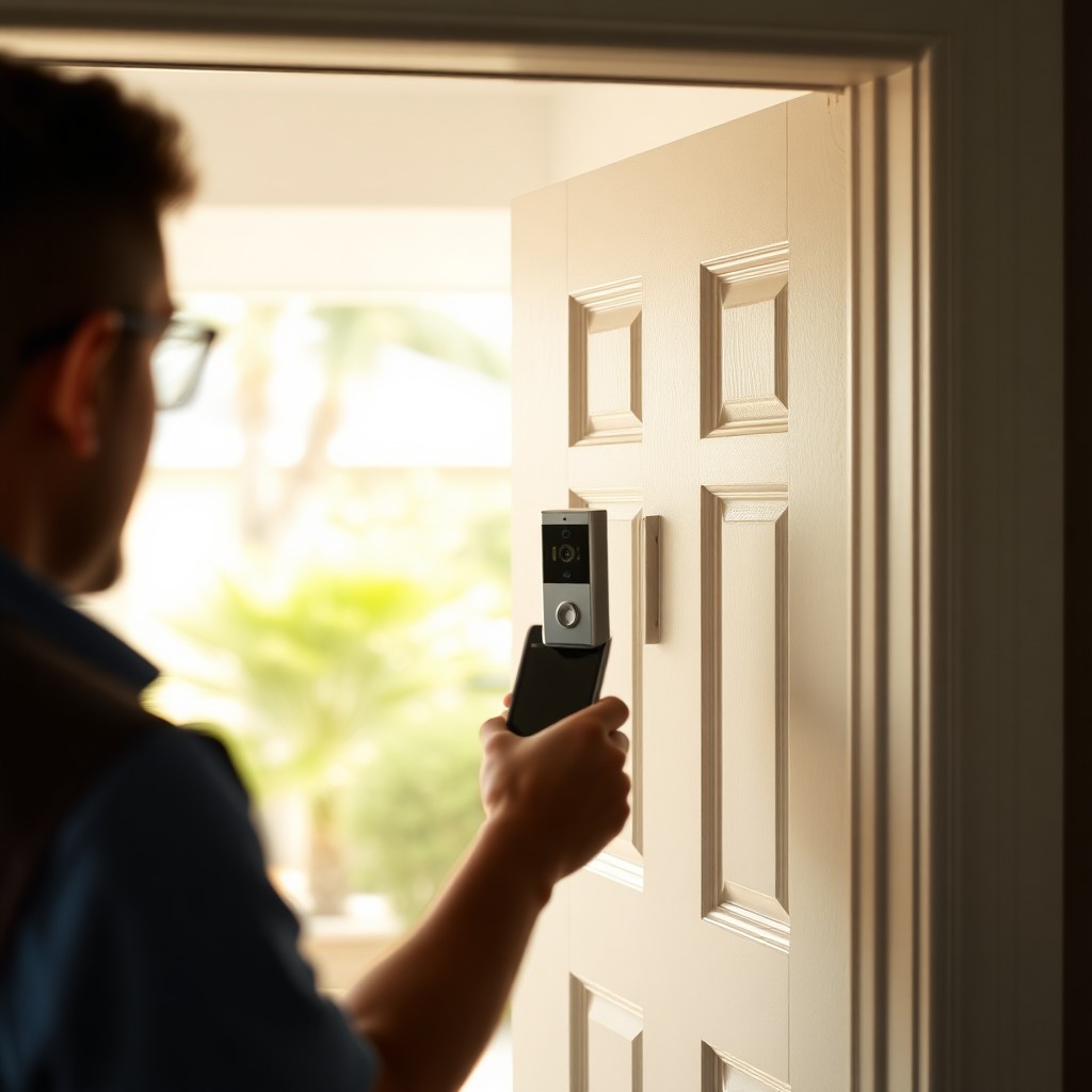 Locksmith Chick video doorbell installation on-site in Blue Mountain Beach, FL