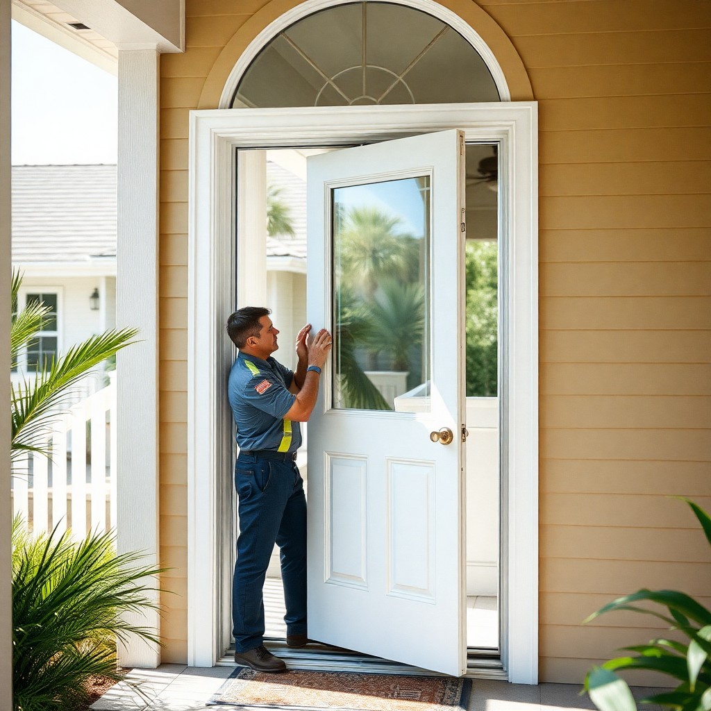 Locksmith Chick storm & hurricane door installation on-site in Crestview, FL