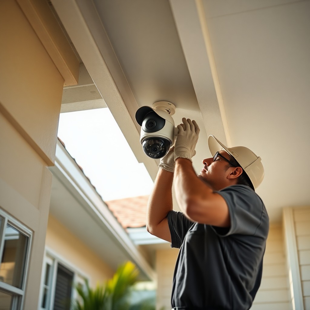 Locksmith Chick security camera installation on-site in Crystal Beach, FL