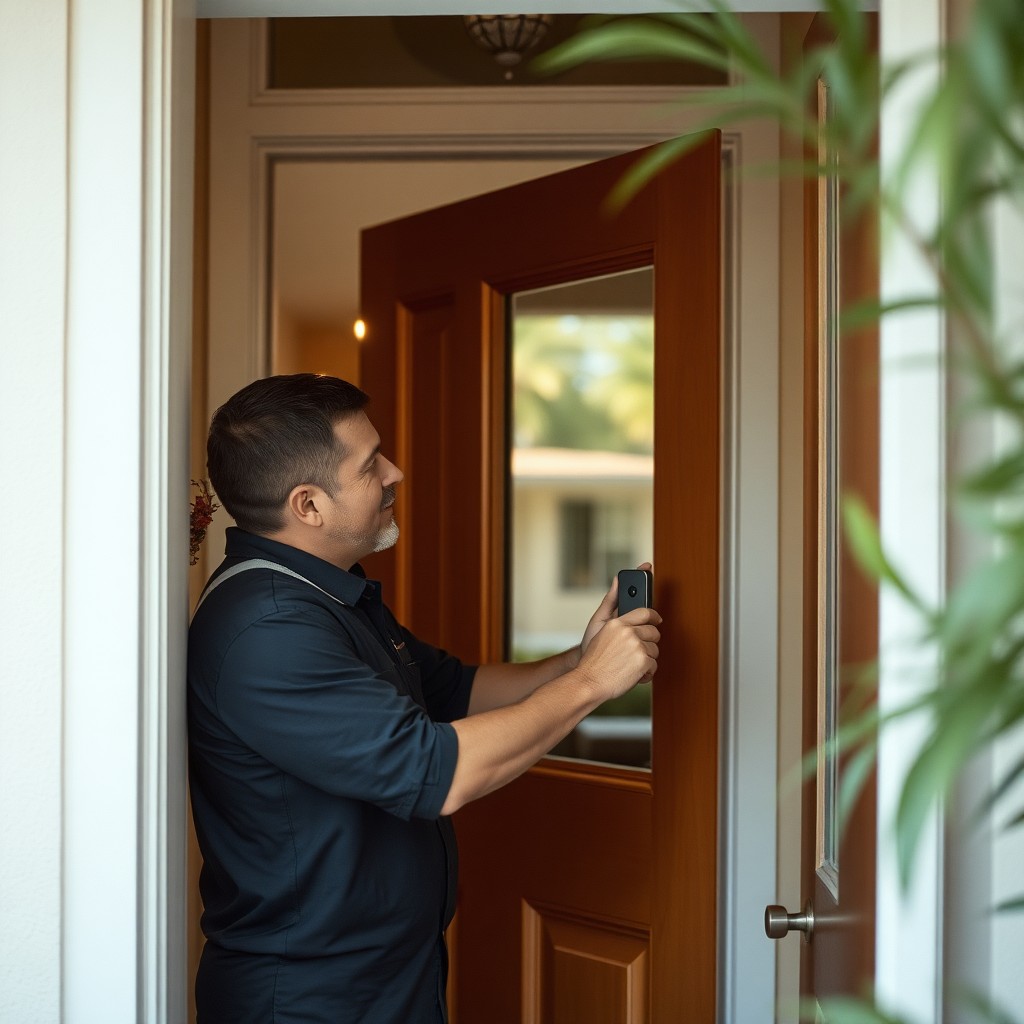 Locksmith Chick video doorbell installation on-site in Crystal Beach, FL