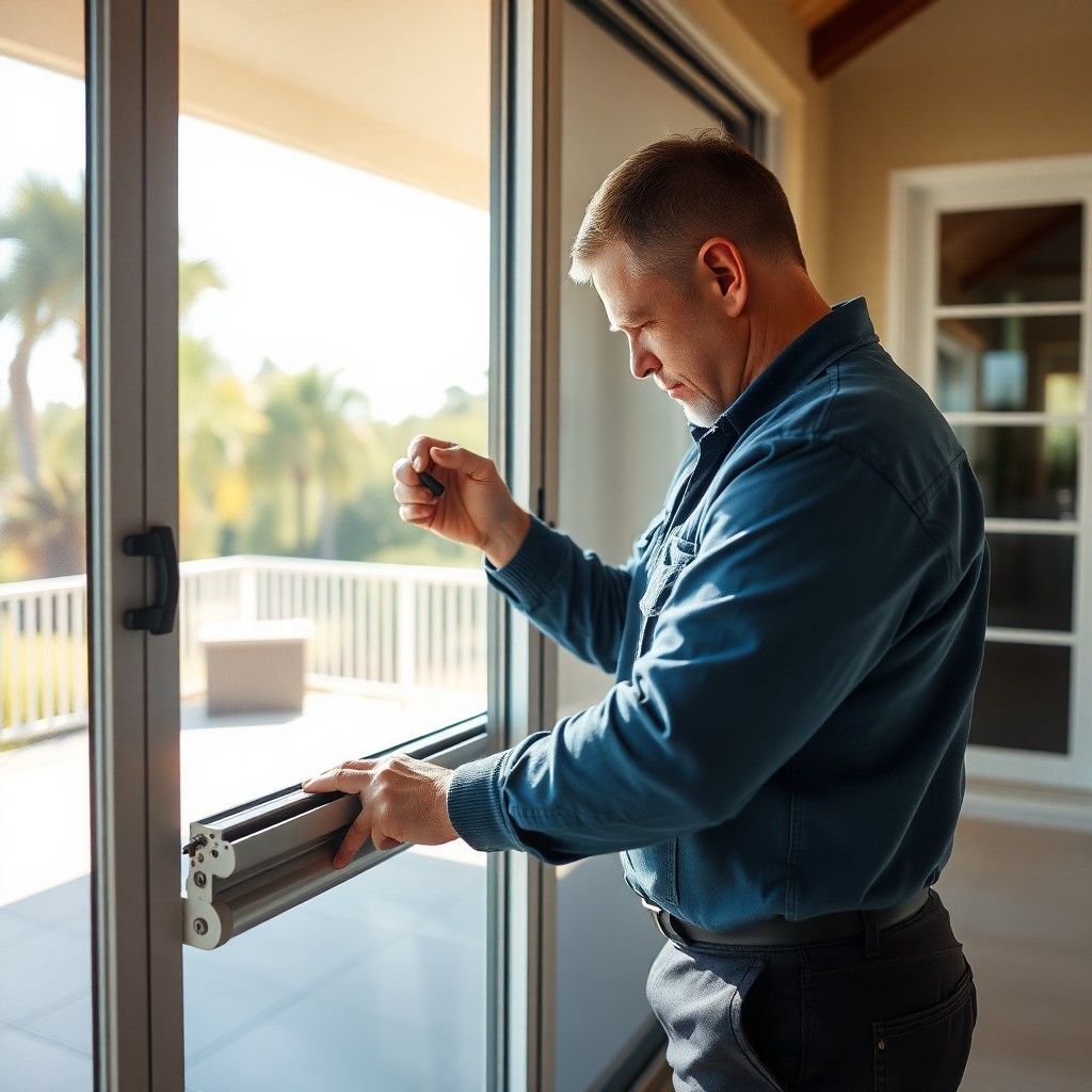 Locksmith Chick patio door repair on-site in Defuniak Springs, FL