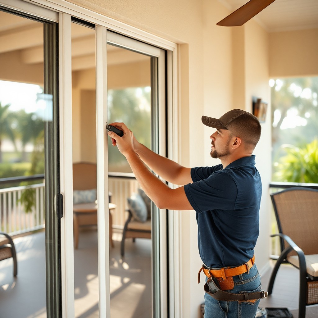 Locksmith Chick patio door repair on-site in Destin, FL
