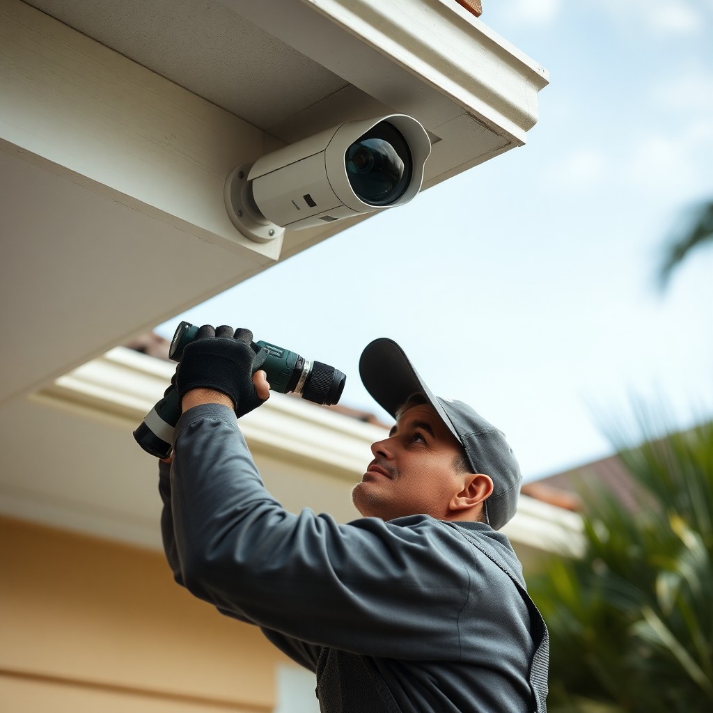 Locksmith Chick security camera installation on-site in Dune Allen Beach, FL