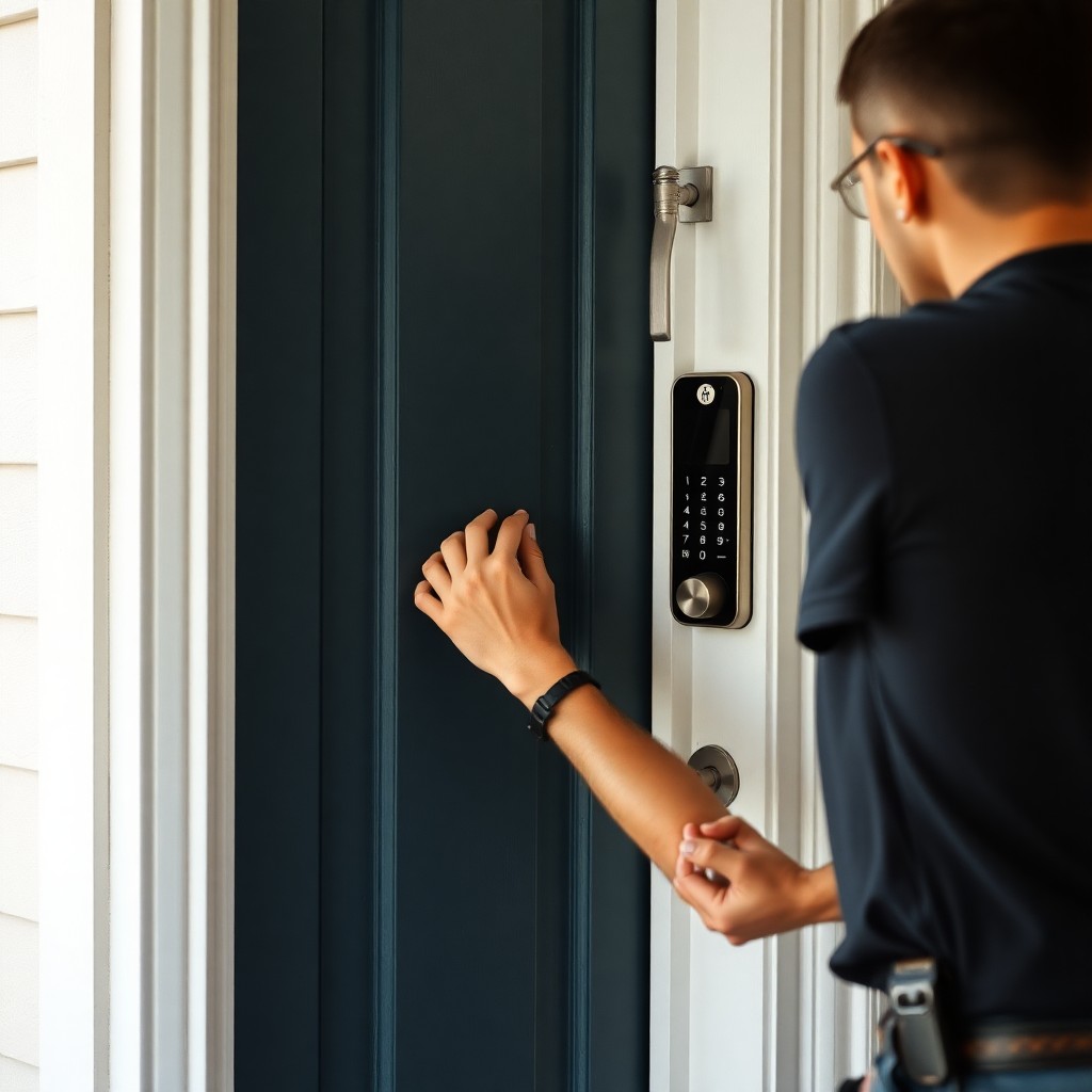 Locksmith Chick smart lock installation on-site in Dune Allen Beach, FL