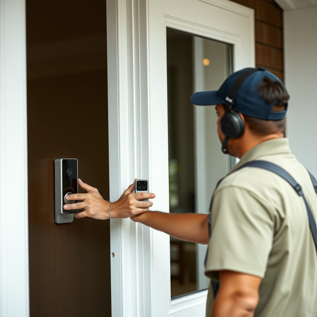 Locksmith Chick video doorbell installation on-site in Dune Allen Beach, FL