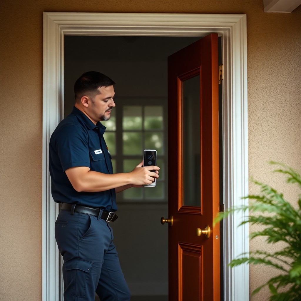 Locksmith Chick video doorbell installation on-site in Eglin AFB, FL