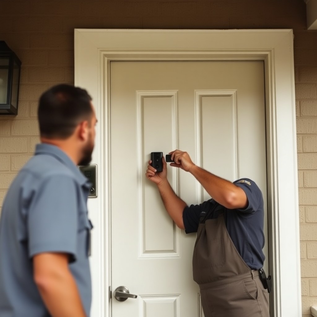 Locksmith Chick video doorbell installation on-site in Freeport, FL
