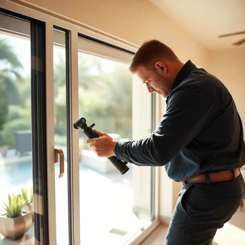 Locksmith Chick patio door repair on-site in Grayton Beach, FL