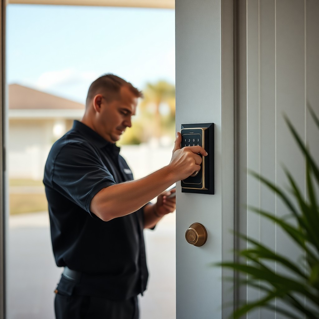 Locksmith Chick smart lock installation on-site in Gulf Breeze, FL