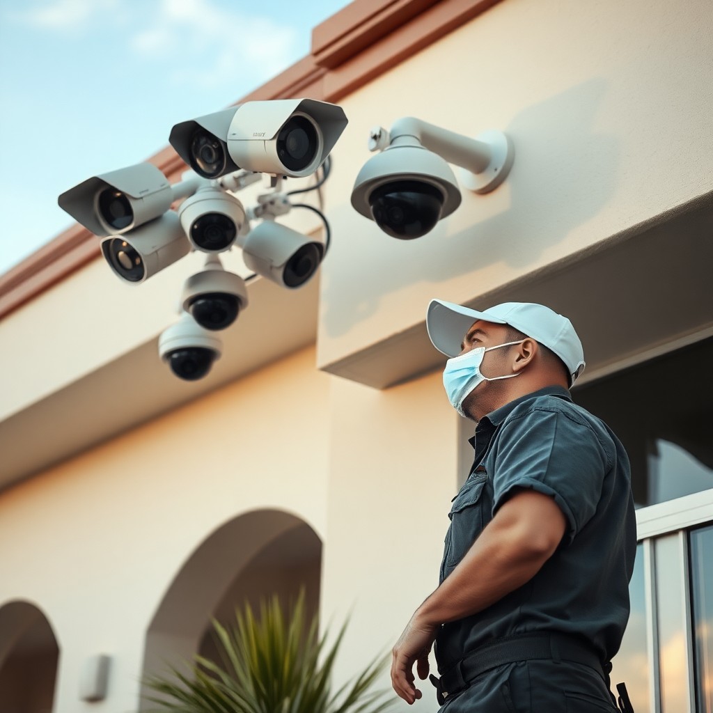 Locksmith Chick business security cameras on-site in Holiday Isle, FL