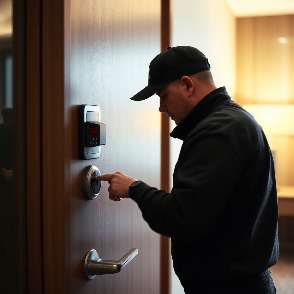 Locksmith Chick hotel lock service on-site in Holiday Isle, FL