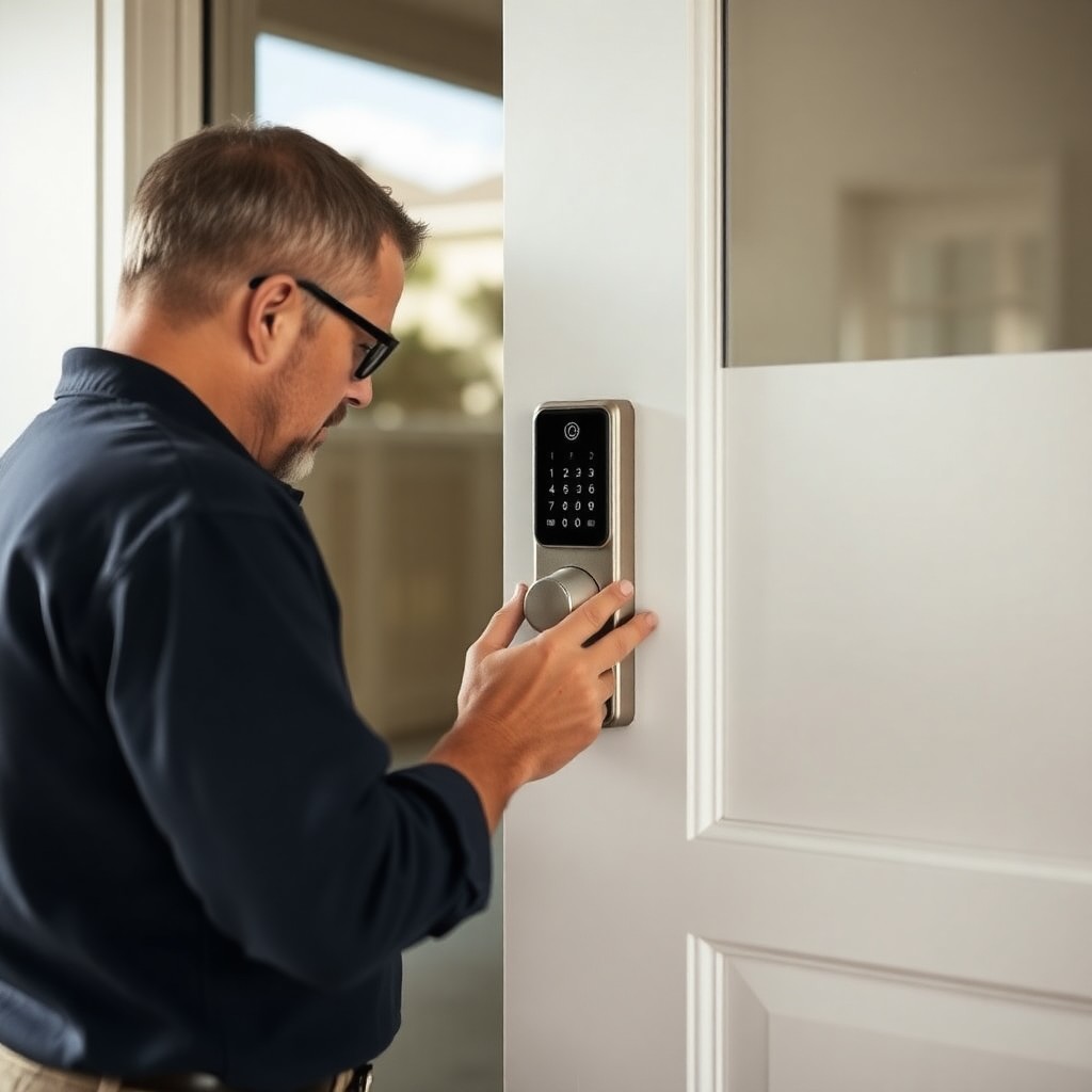 Locksmith Chick smart lock installation on-site in Holiday Isle, FL