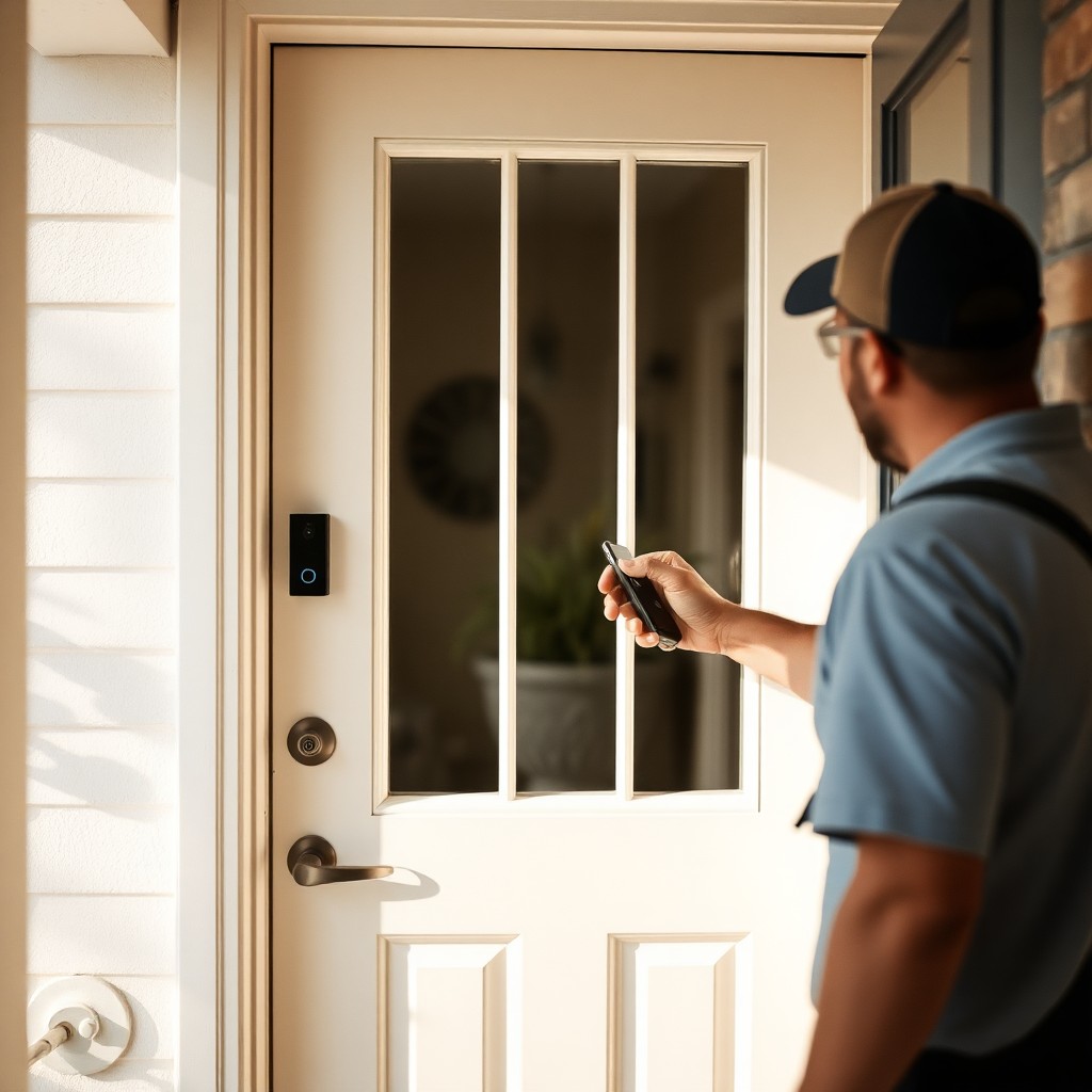 Locksmith Chick video doorbell installation on-site in Hurlburt Field, FL