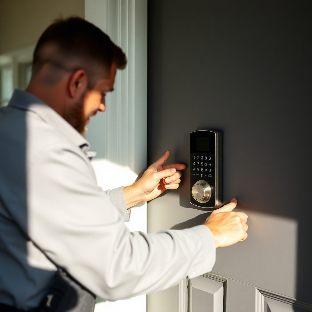 Locksmith Chick smart lock installation on-site in Kelly Plantation, FL