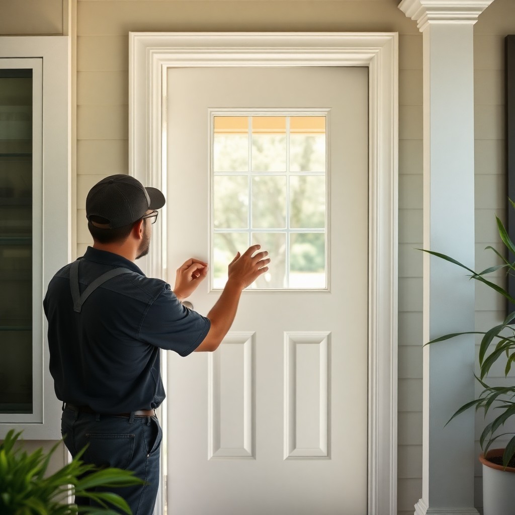 Locksmith Chick storm & hurricane door installation on-site in Mary Esther, FL