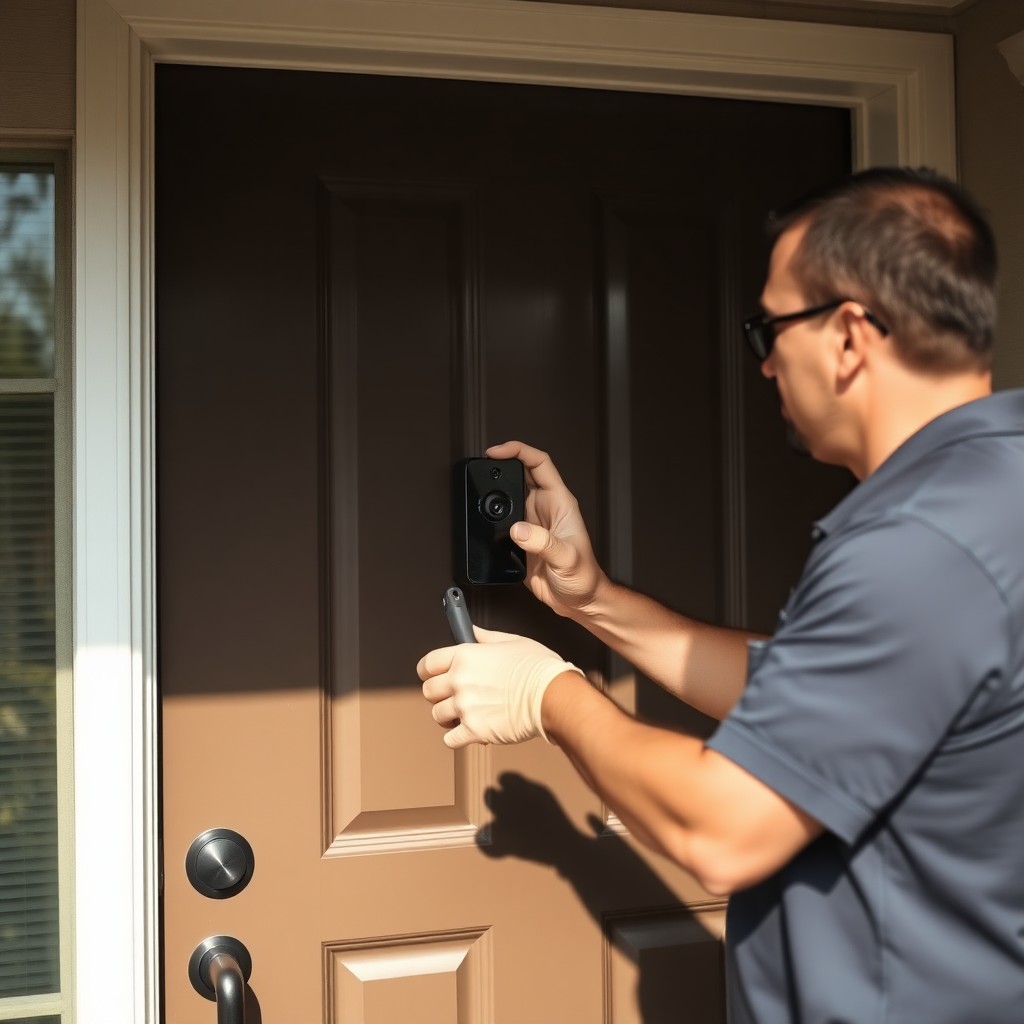 Locksmith Chick video doorbell installation on-site in Milton, FL
