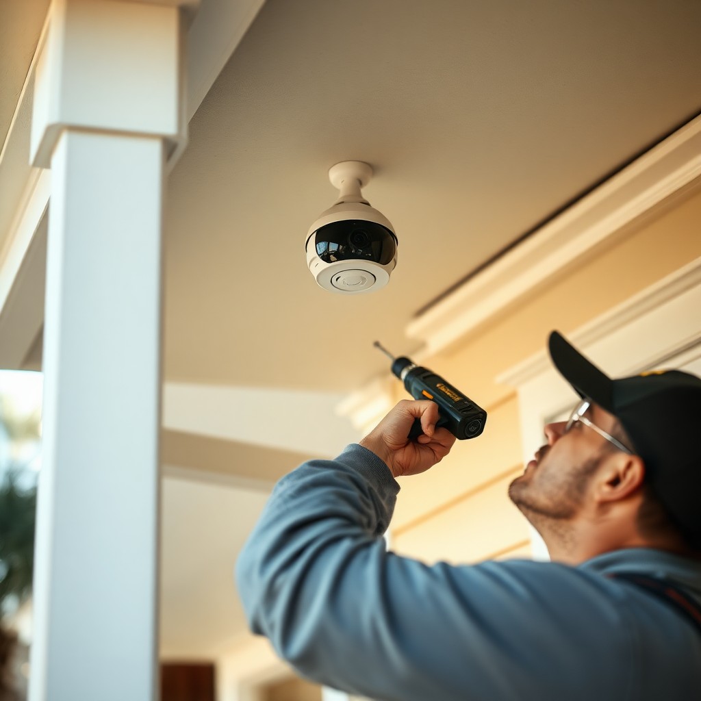 Locksmith Chick security camera installation on-site in Miramar Beach, FL