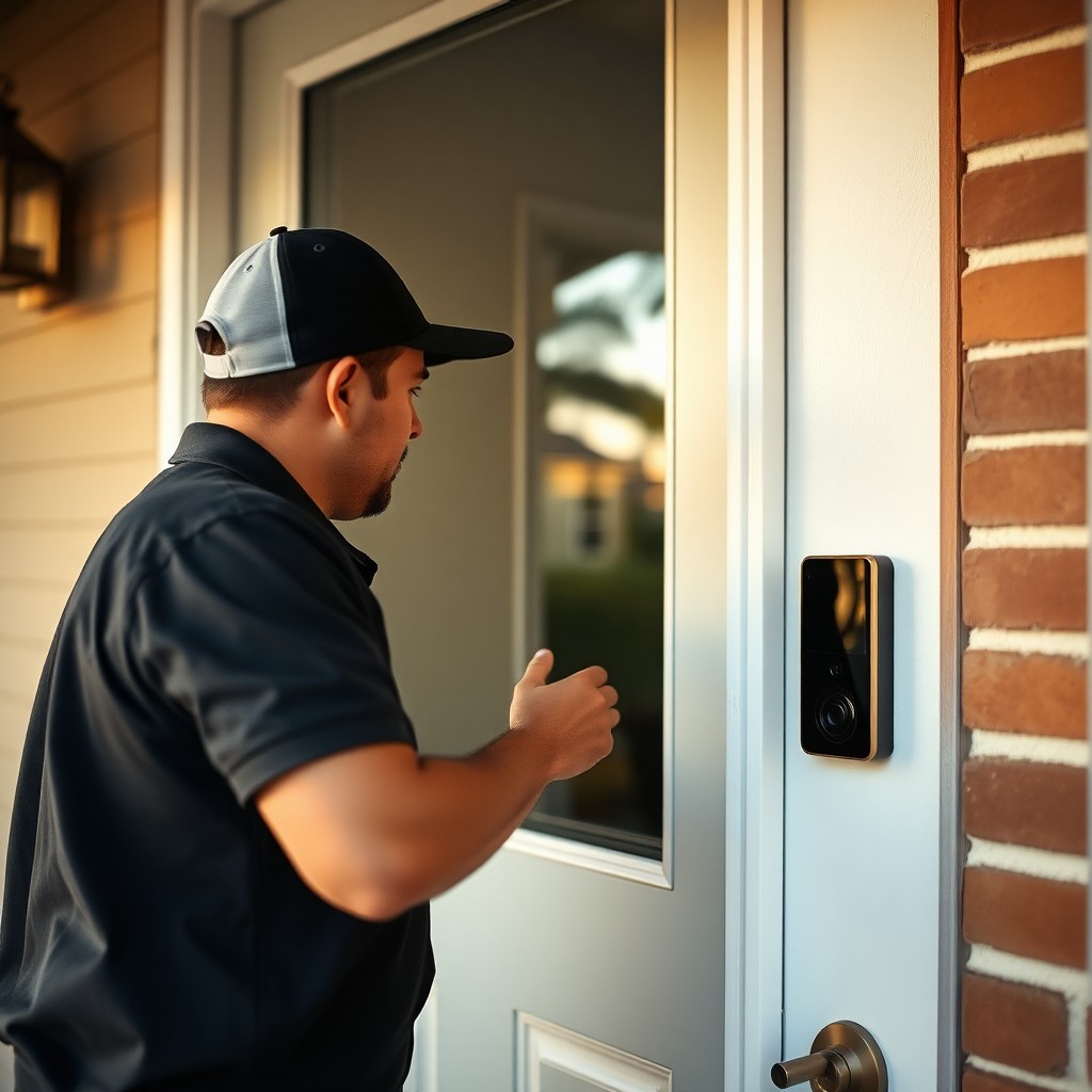 Locksmith Chick video doorbell installation on-site in Navarre, FL