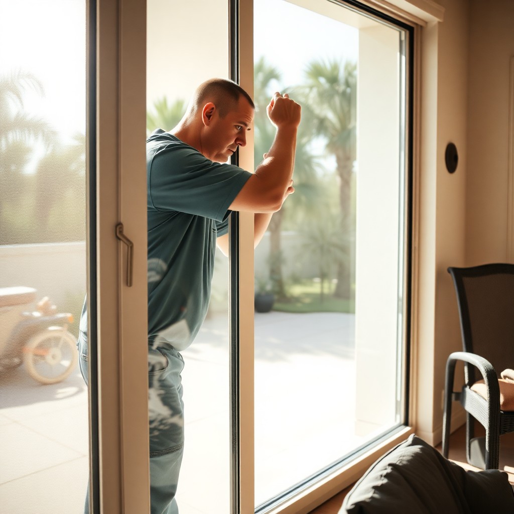 Locksmith Chick patio door repair on-site in Niceville, FL