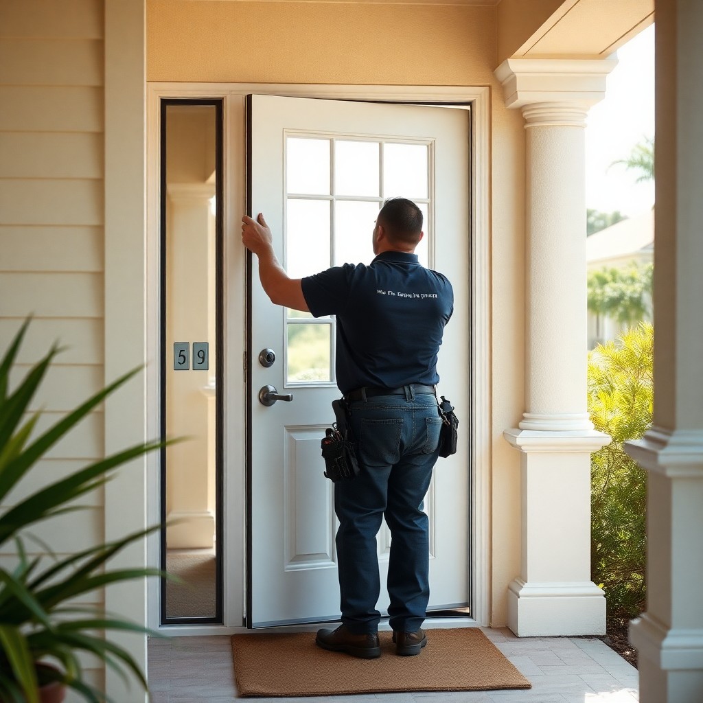 Locksmith Chick storm & hurricane door installation on-site in Niceville, FL
