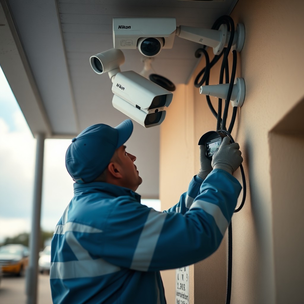 Locksmith Chick business security cameras on-site in Okaloosa Island, FL