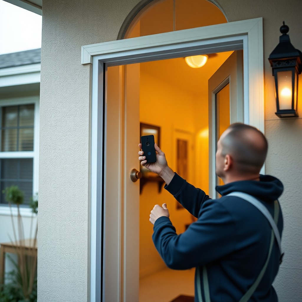 Locksmith Chick video doorbell installation on-site in Okaloosa Island, FL