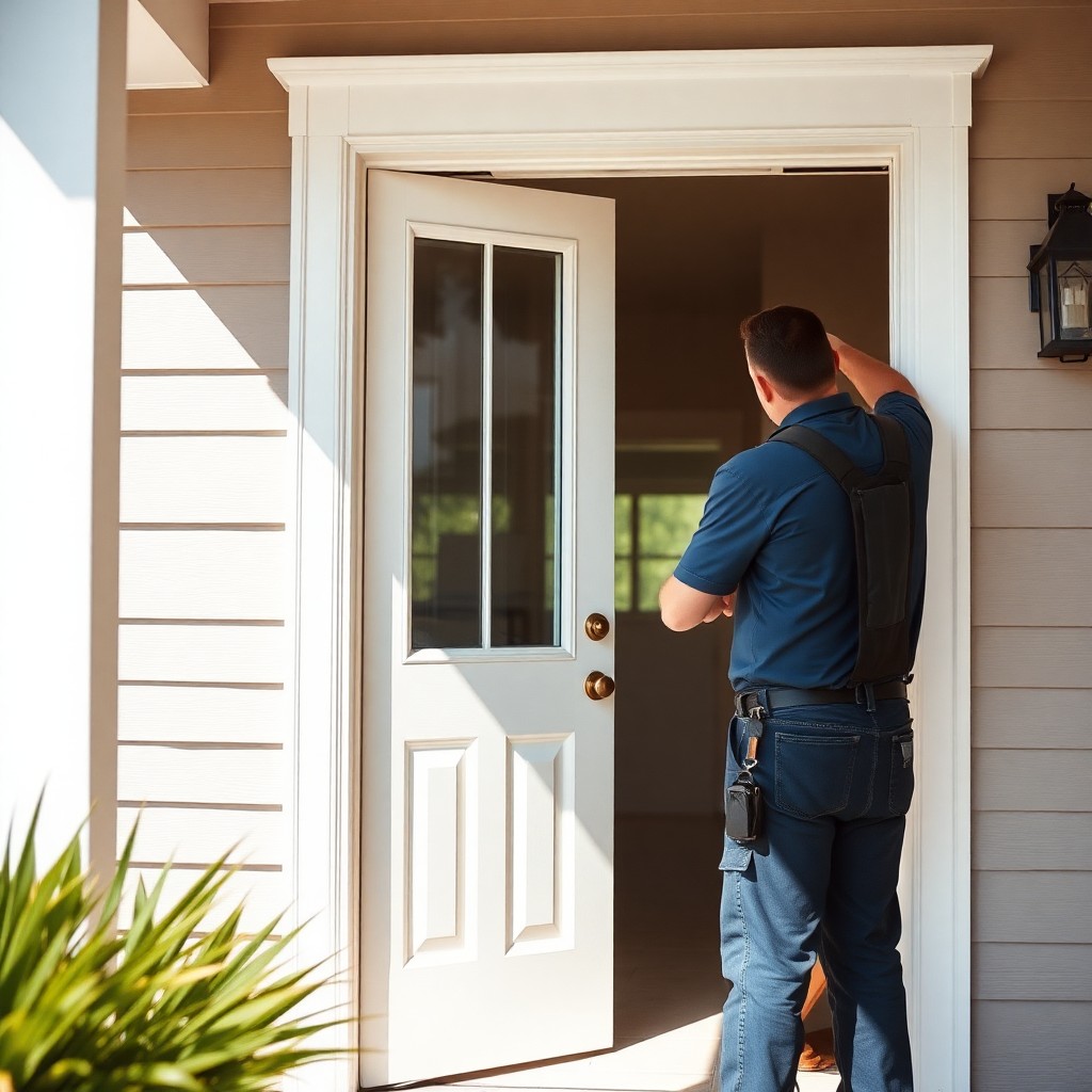 Locksmith Chick storm & hurricane door installation on-site in Pace, FL