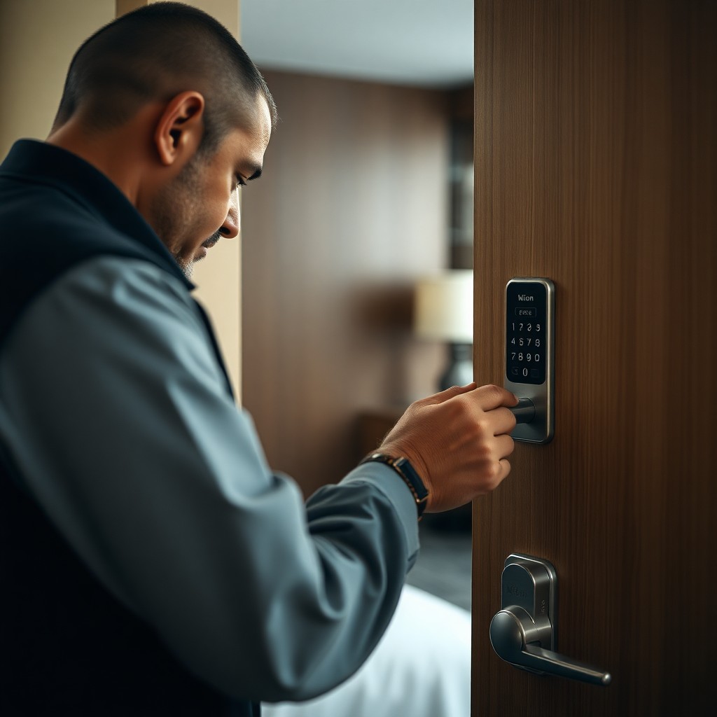 Locksmith Chick hotel lock service on-site in Panama City Beach, FL
