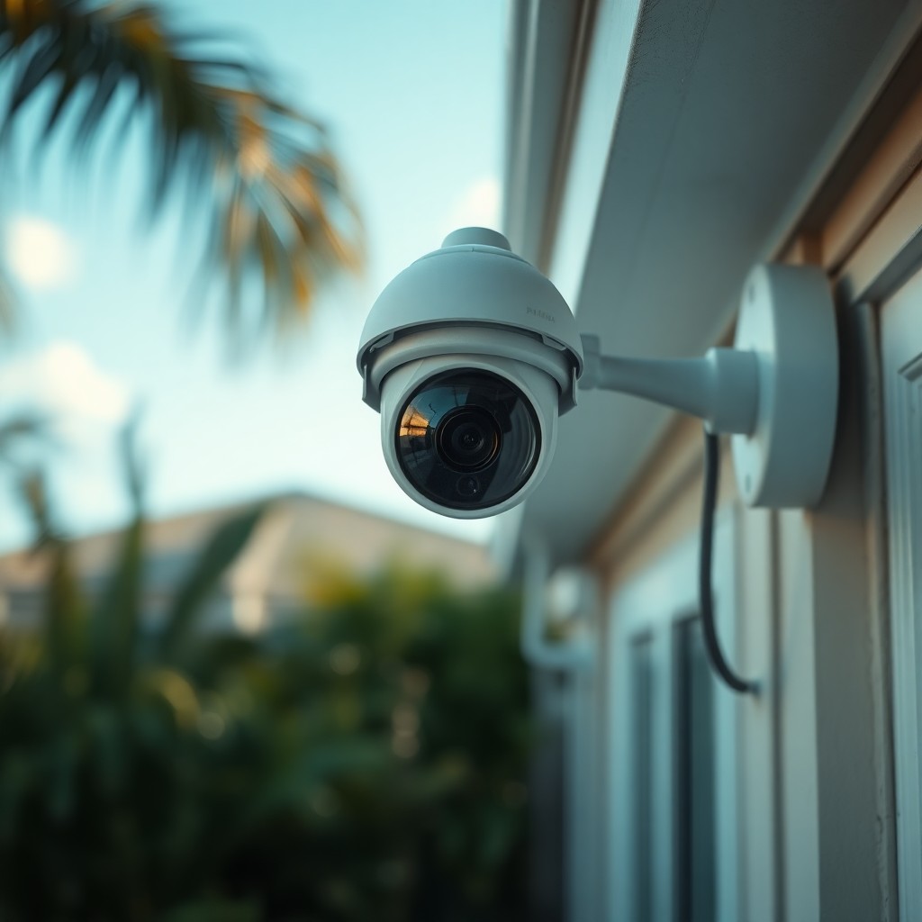 Locksmith Chick outdoor security cameras on-site in Panama City Beach, FL