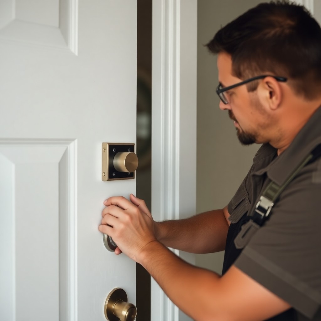 Locksmith Chick smart lock installation on-site in Panama City Beach, FL