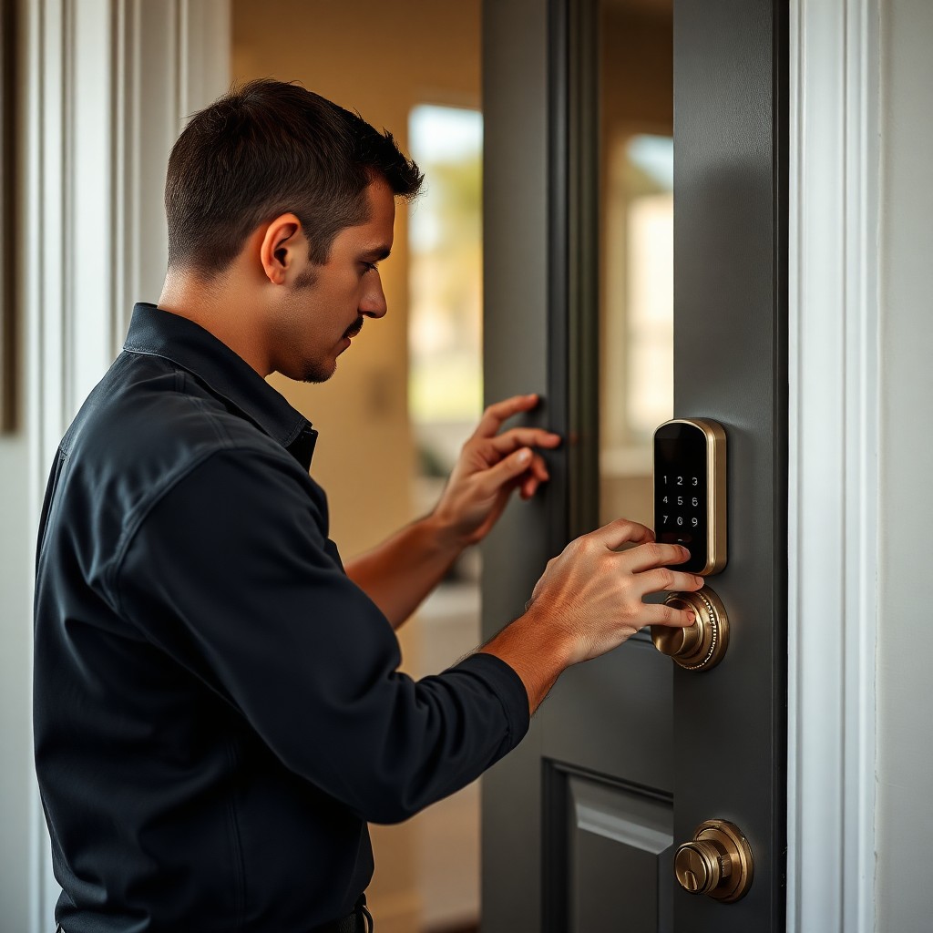 Locksmith Chick smart lock installation on-site in Pensacola, FL