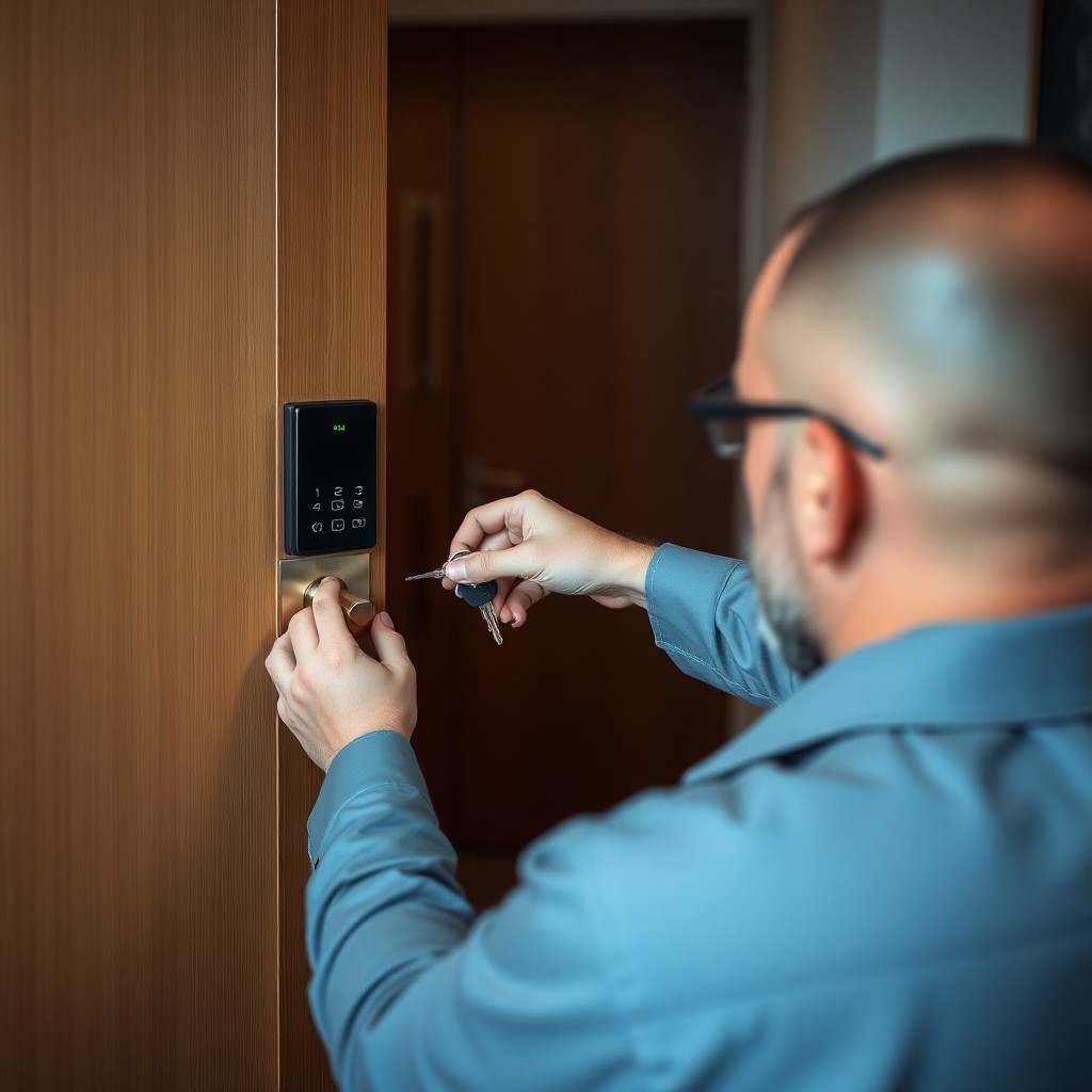 Locksmith Chick hotel lock service on-site in Rosemary Beach, FL
