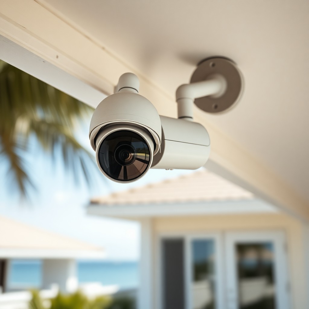 Locksmith Chick outdoor security cameras on-site in Rosemary Beach, FL