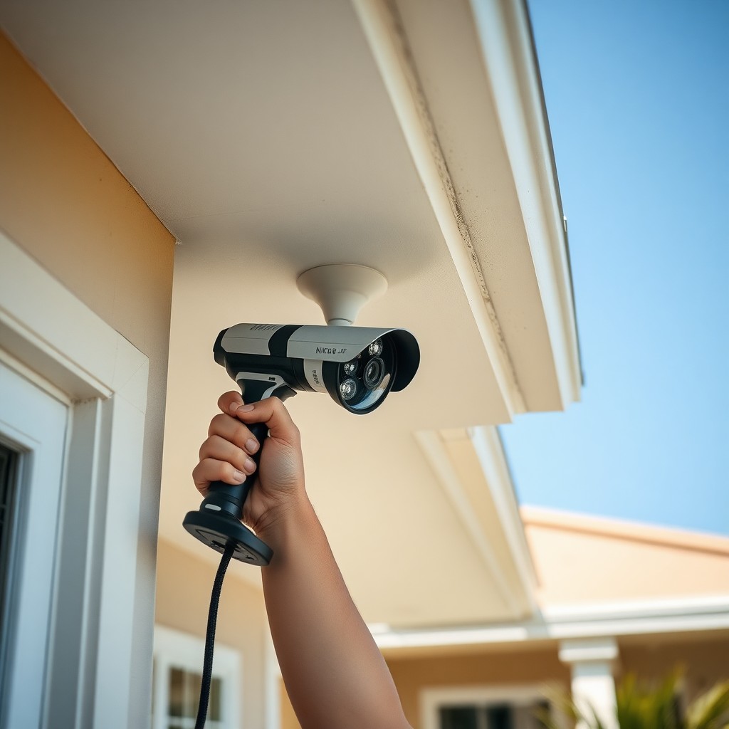 Locksmith Chick security camera installation on-site in Rosemary Beach, FL