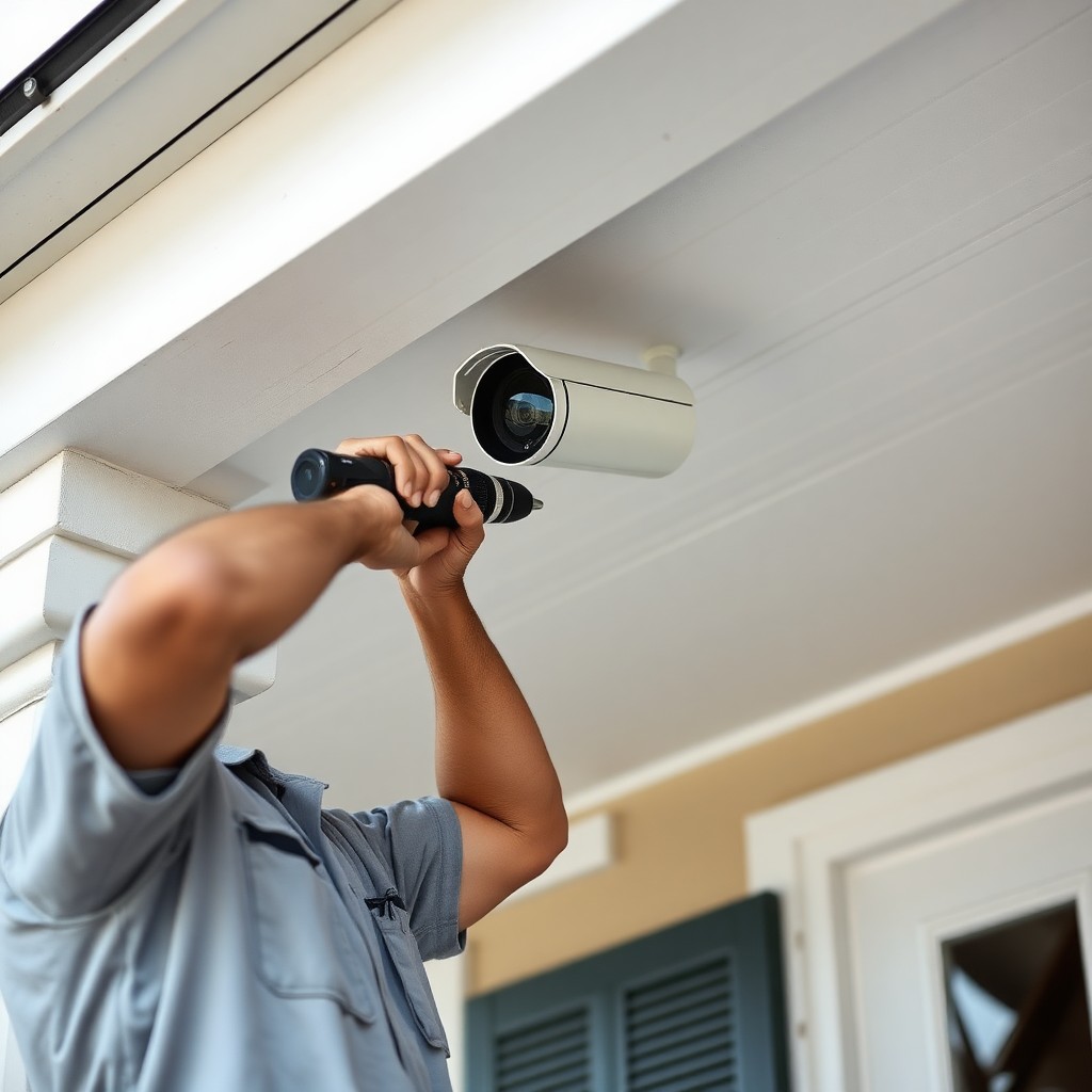 Locksmith Chick security camera installation on-site in Seacrest, FL