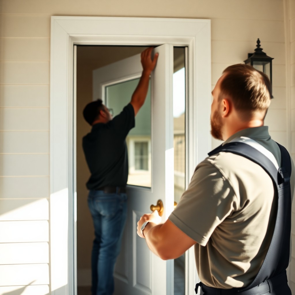 Locksmith Chick storm & hurricane door installation on-site in Seacrest, FL