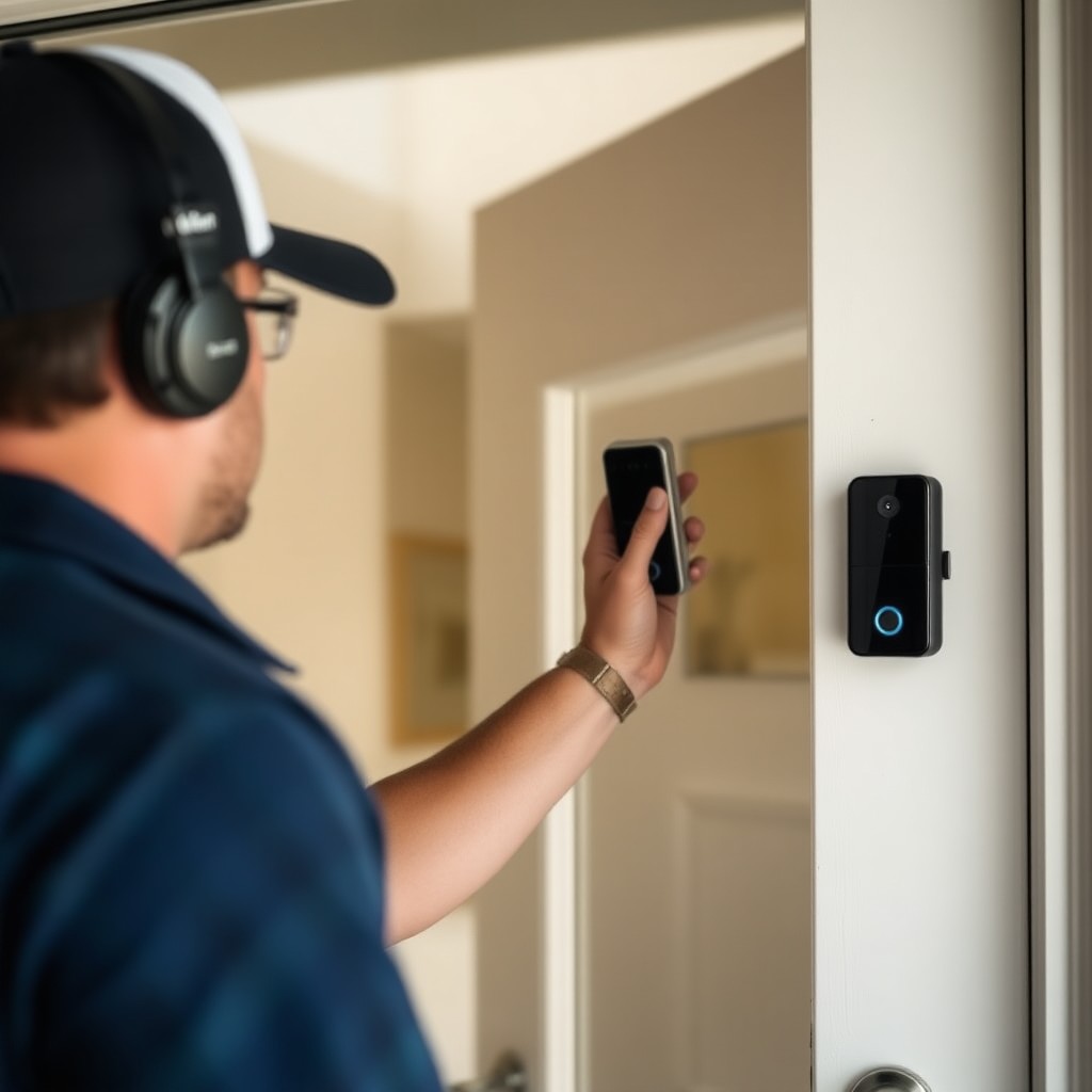 Locksmith Chick video doorbell installation on-site in Seacrest, FL