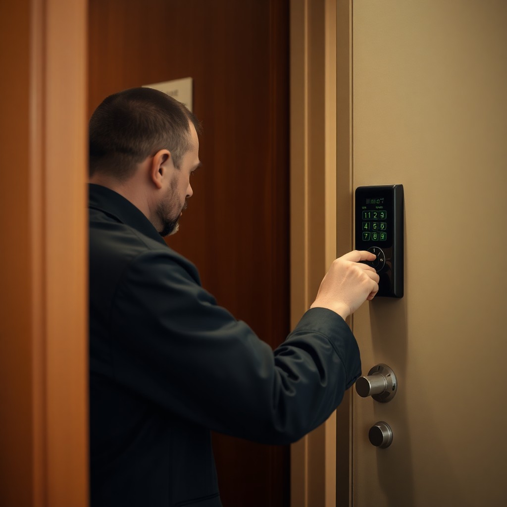 Locksmith Chick hotel lock service on-site in Seaside, FL