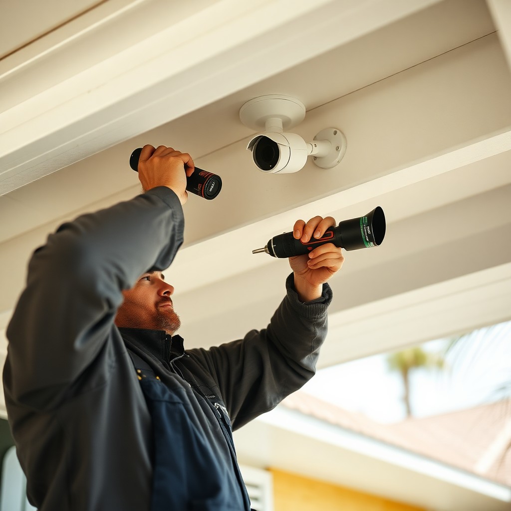 Locksmith Chick security camera installation on-site in Seaside, FL