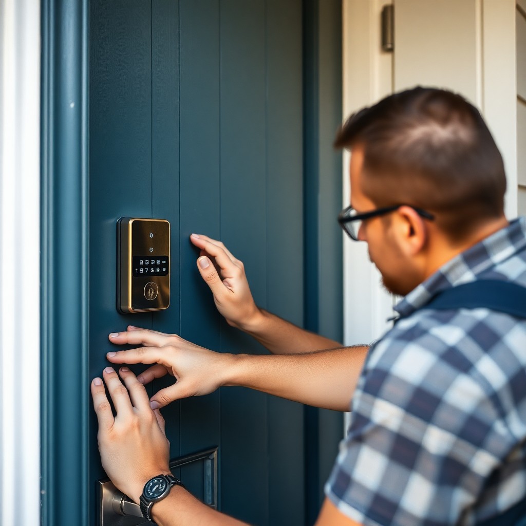 Locksmith Chick smart lock installation on-site in Seaside, FL