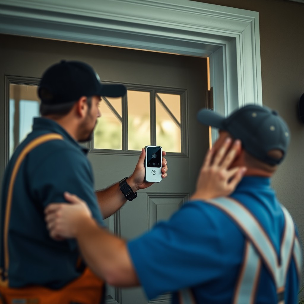 Locksmith Chick video doorbell installation on-site in Seaside, FL