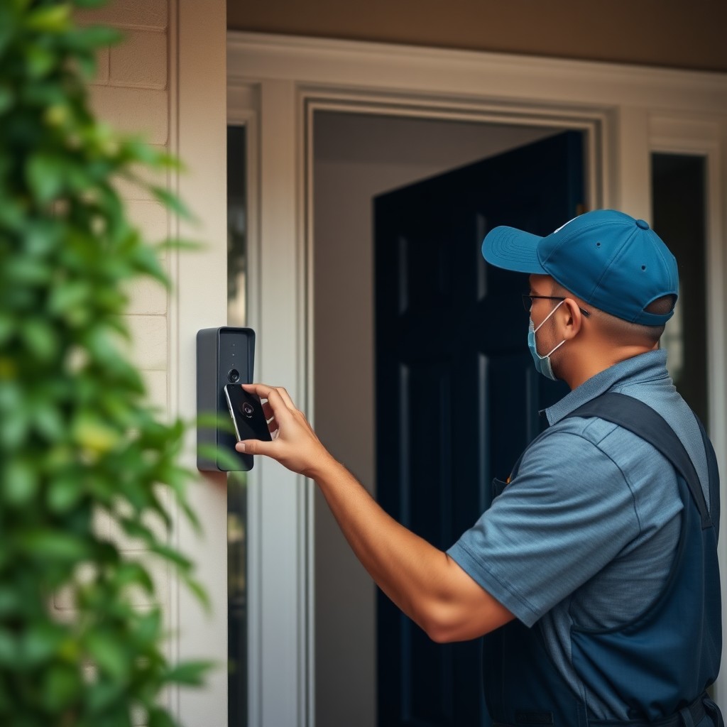 Locksmith Chick video doorbell installation on-site in Shalimar, FL