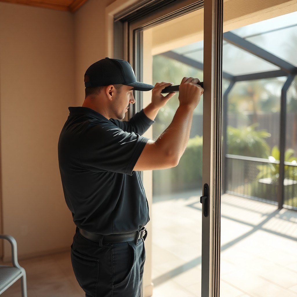 Locksmith Chick patio door repair on-site in Valparaiso, FL