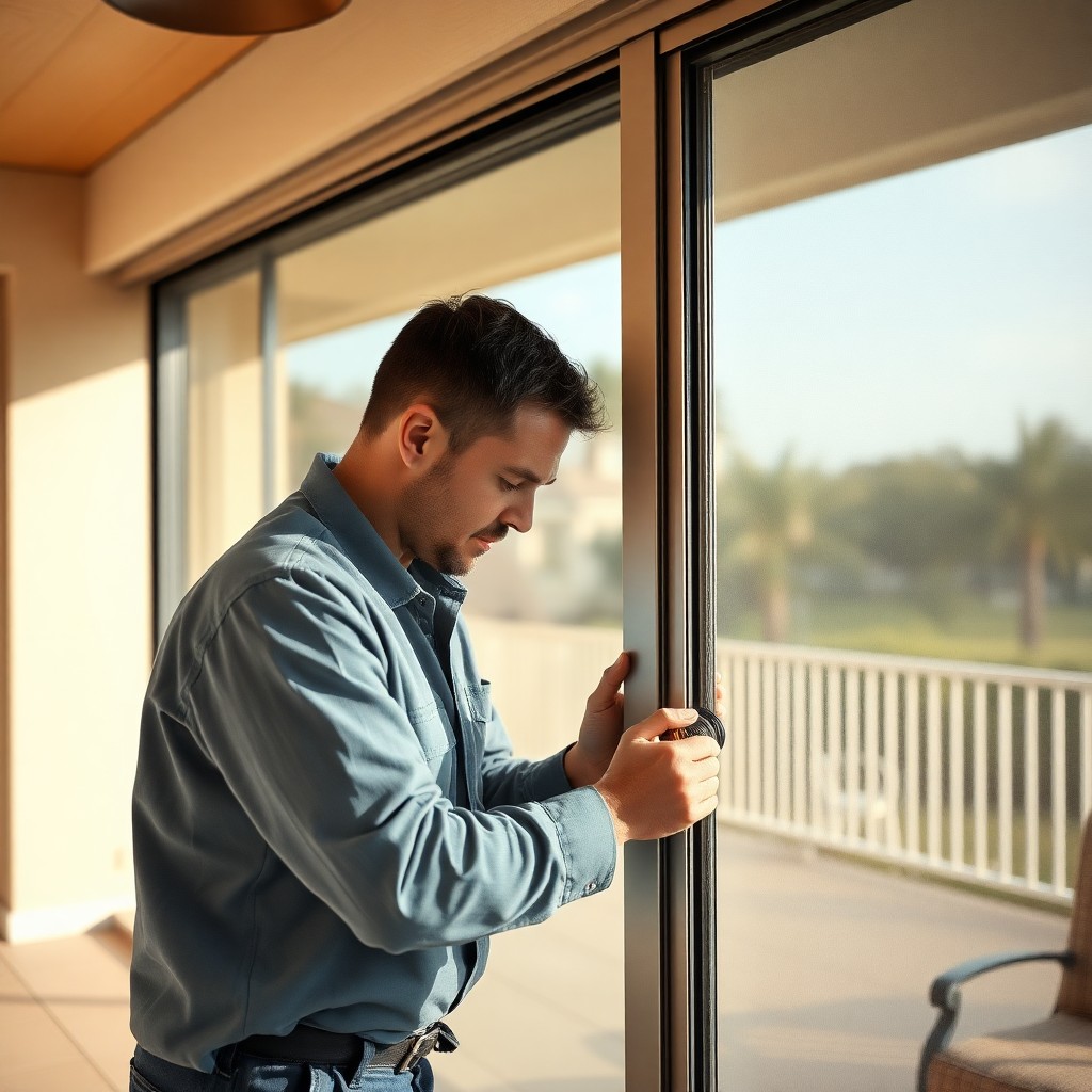Locksmith Chick patio door repair on-site in Watercolor, FL