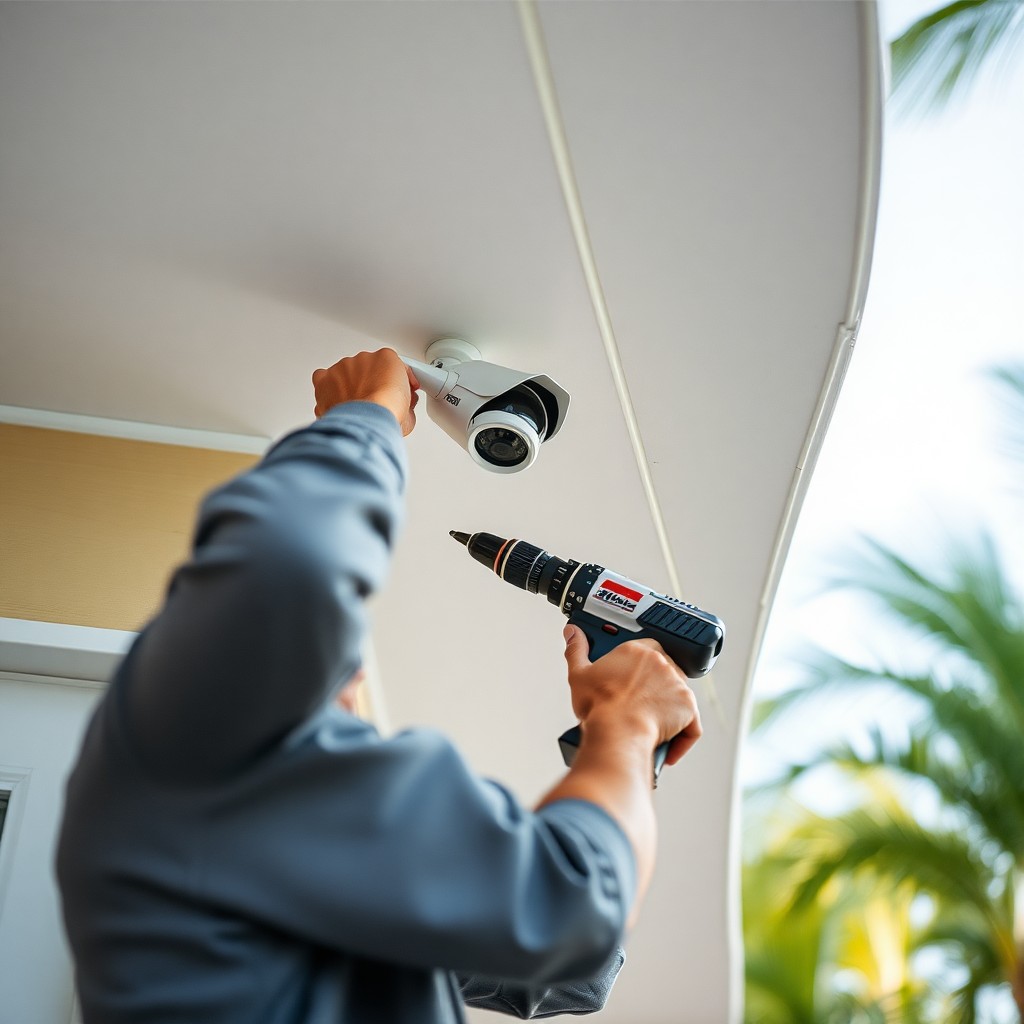 Locksmith Chick security camera installation on-site in Watercolor, FL