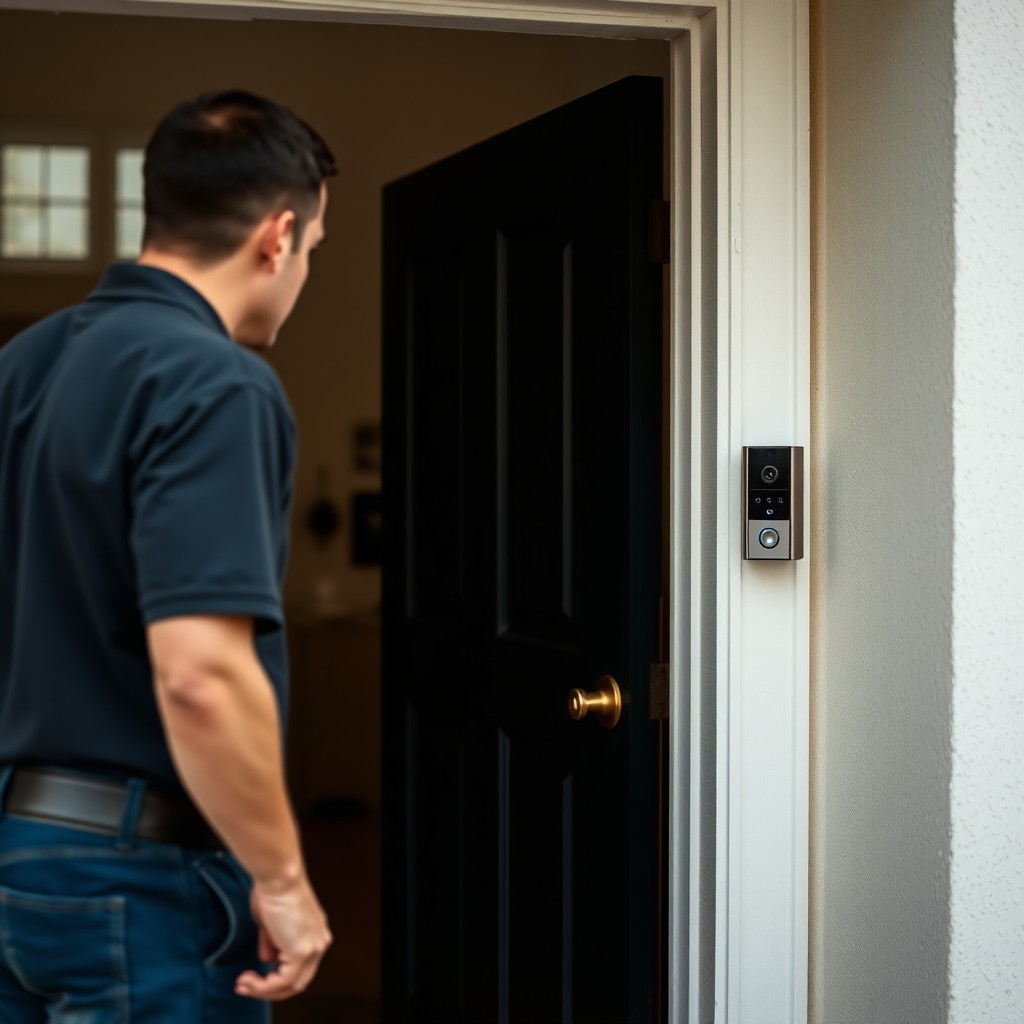 Locksmith Chick video doorbell installation on-site in Watercolor, FL