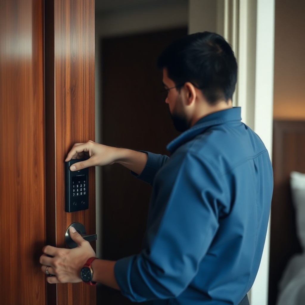 Locksmith Chick hotel lock service on-site in WaterSound, FL